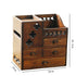 The Daily Drop Wooden Retro Cosmetic Organizer Box