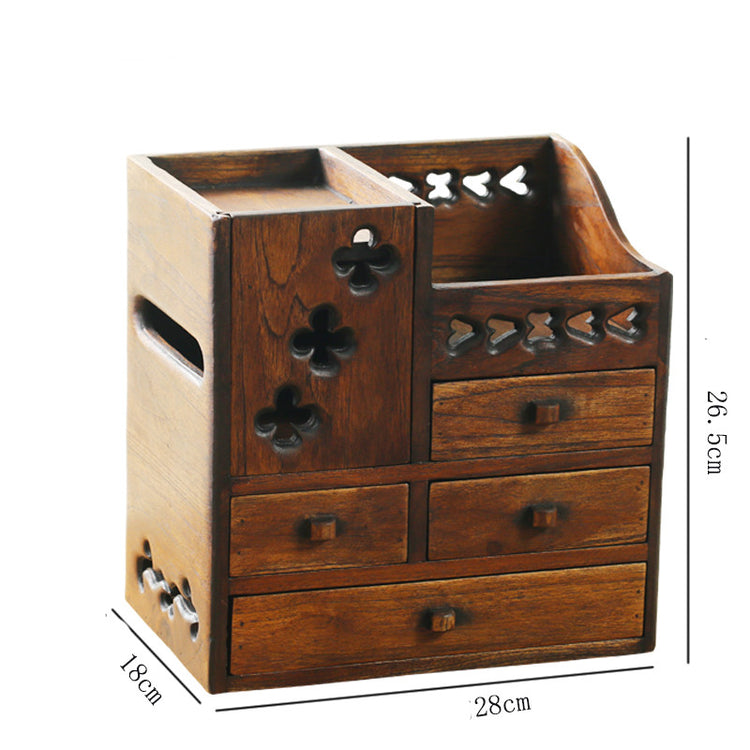 The Daily Drop Wooden Retro Cosmetic Organizer Box