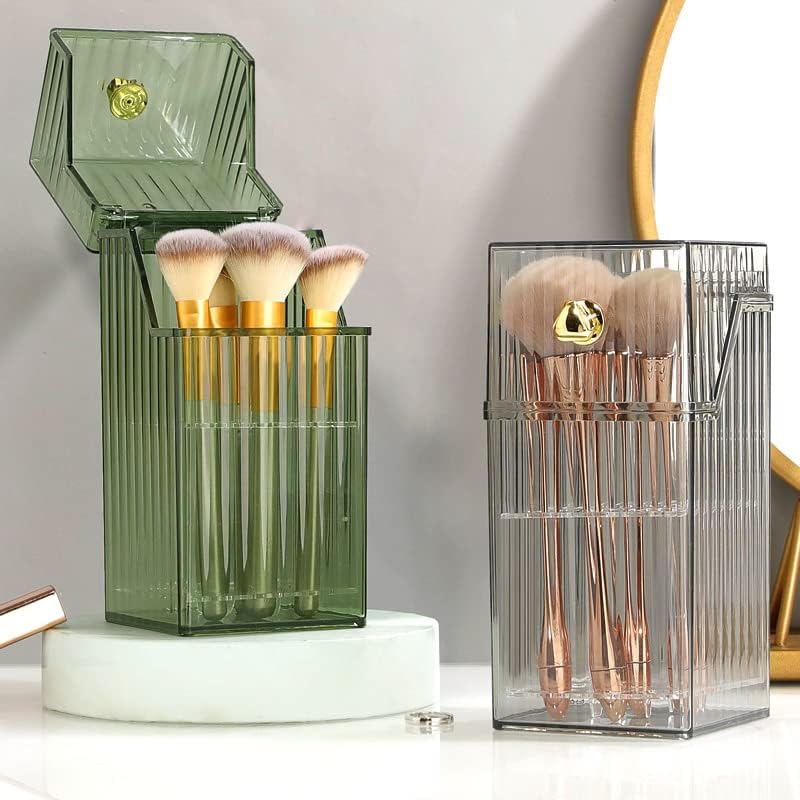 The Daily Drop Makeup Brush Holder Organizer With Lid