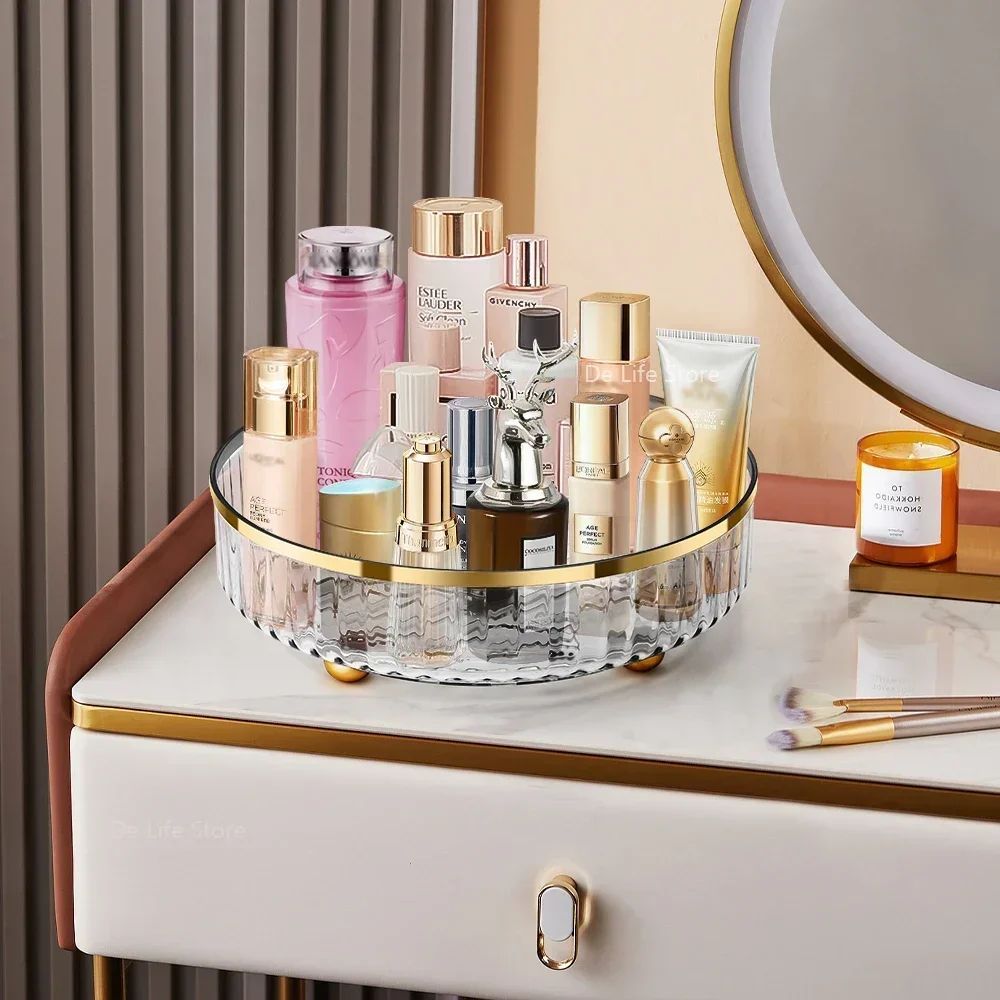 The Daily Drop Rotating Cosmetic Organizer Storage Tray