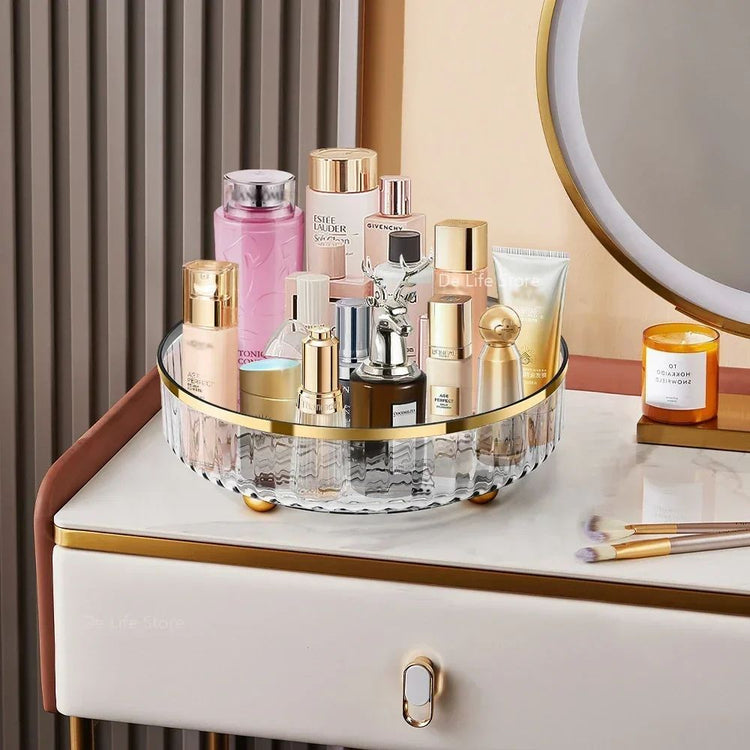 The Daily Drop Rotating Cosmetic Organizer Storage Tray