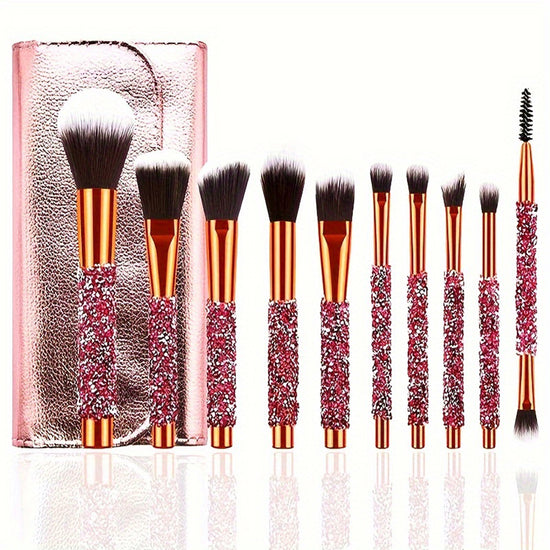The Daily Drop Luxury Diamond Makeup Brush Set 10Pcs
