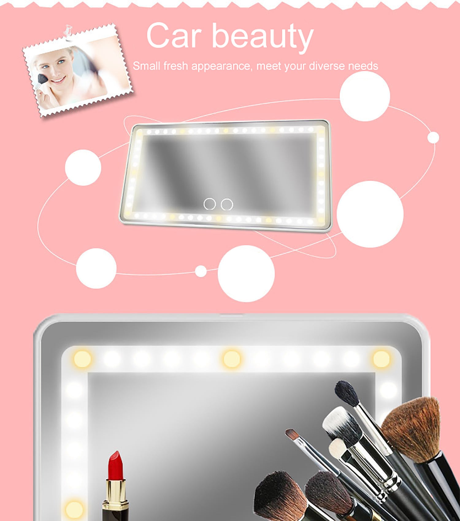 The Daily Drop Universal Car Sun Visor LED Makeup Mirror