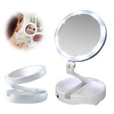 The Daily Drop LED Folding Makeup Mirror Storage