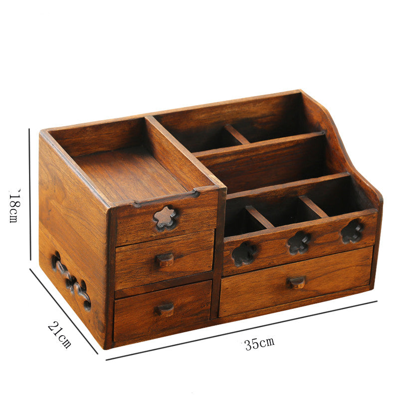 The Daily Drop Wooden Retro Cosmetic Organizer Box