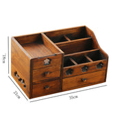 The Daily Drop Wooden Retro Cosmetic Organizer Box